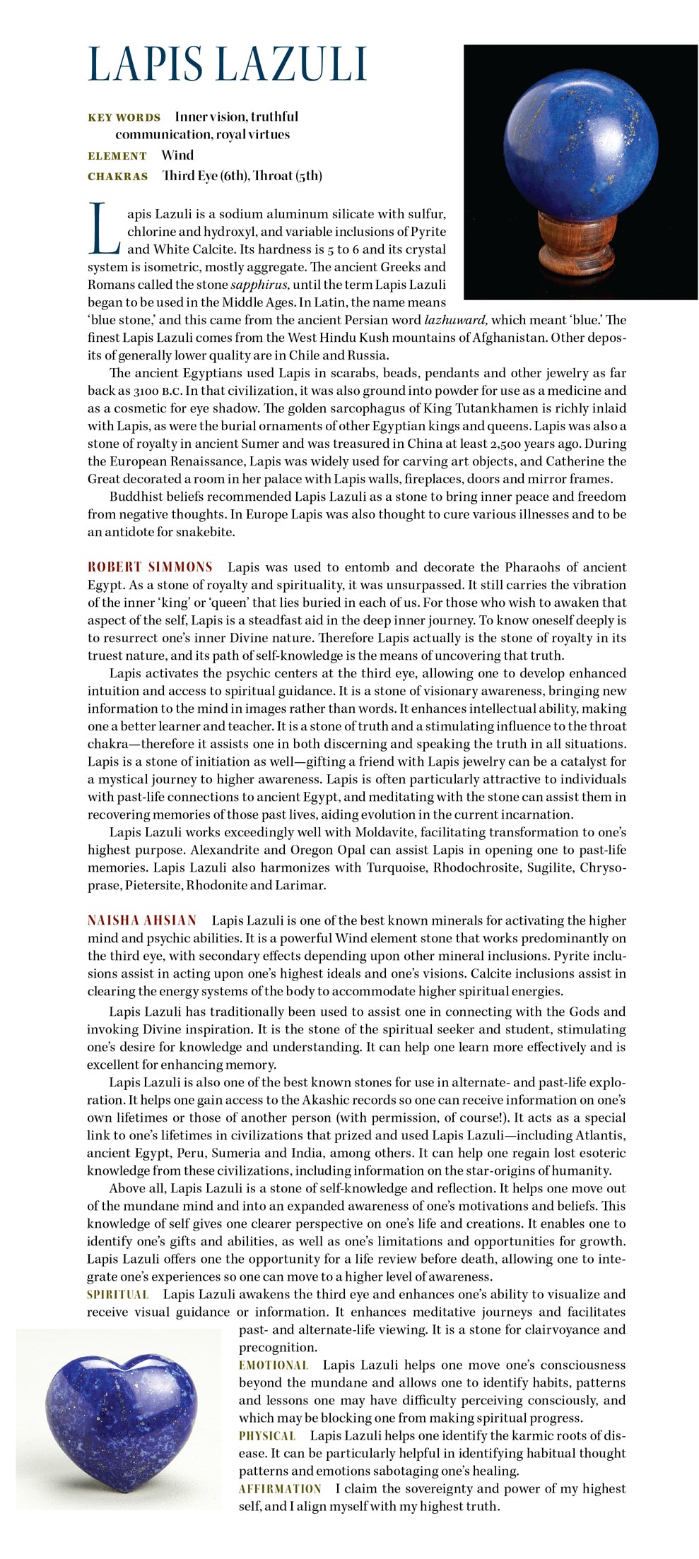 Lapsi Lazuli Crystal Properties