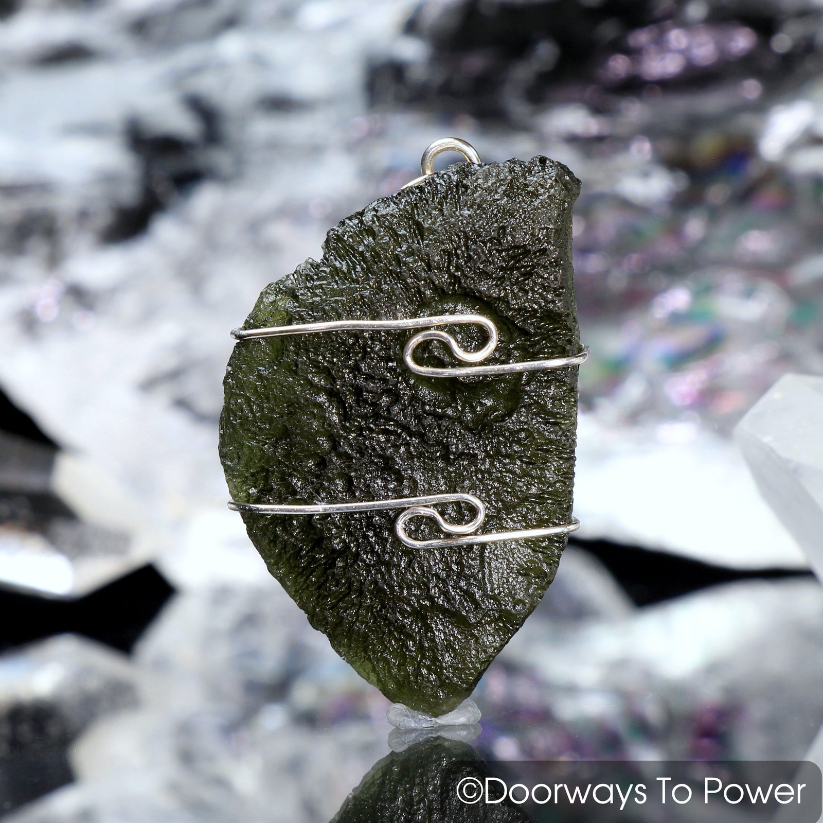Moldavite Tektite Crystal Synergy 12 Stone Pendant 