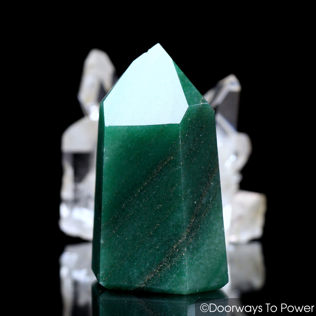 John of God Quartz Casa Crystal Green Aventurine & Pyrite Temple Heart Dow