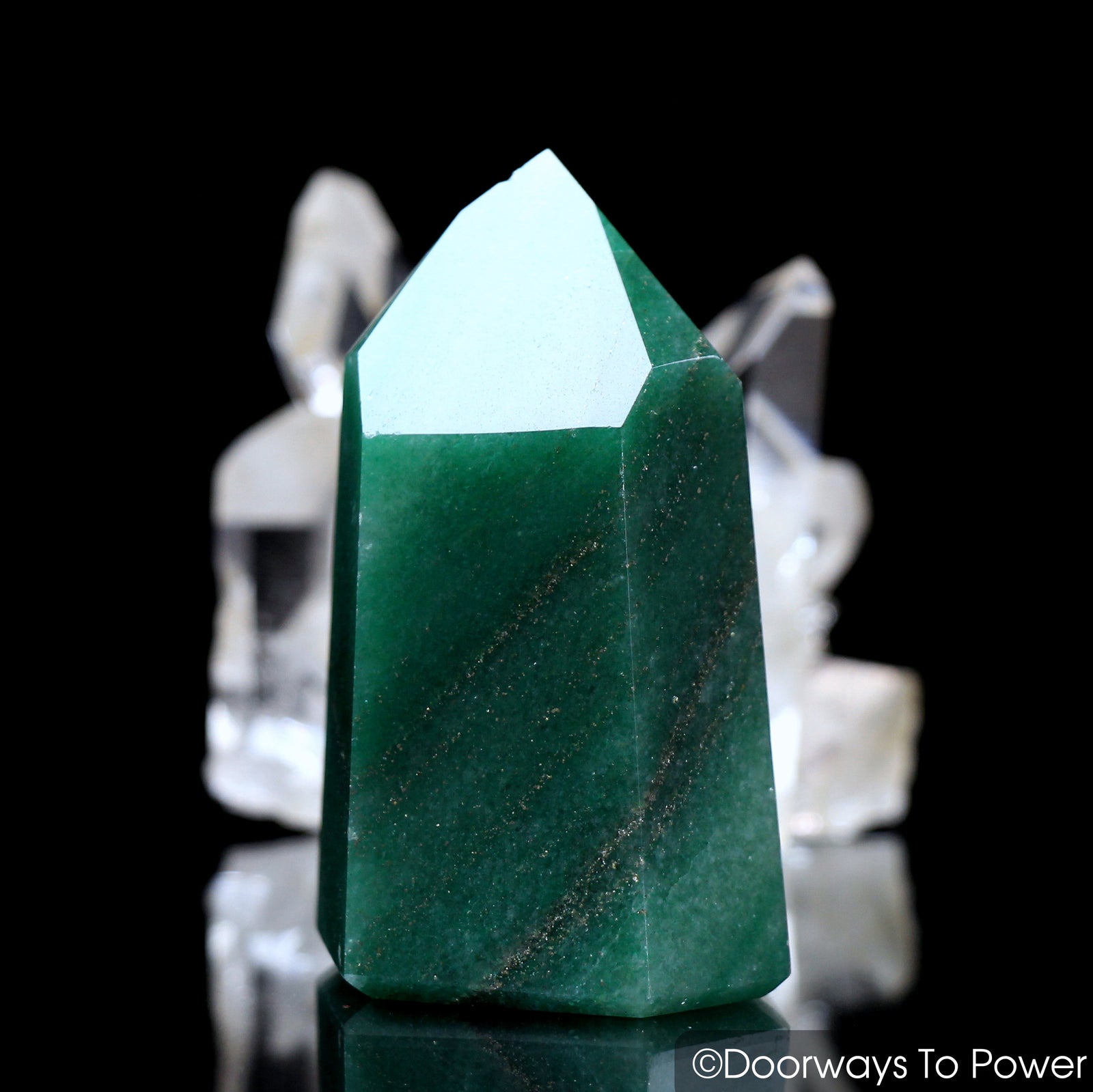 John of God Quartz Casa Crystal Green Aventurine & Pyrite Temple Heart Dow