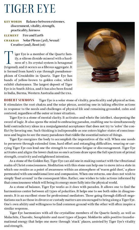 Tiger eye Metaphysical properties