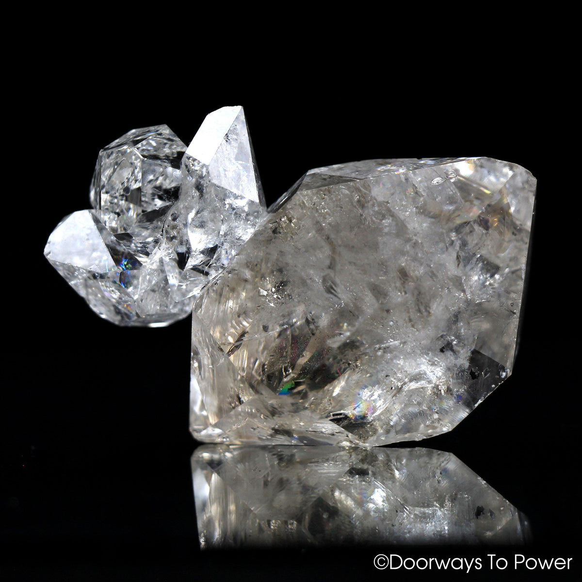 Herkimer Diamond Double Terminated Crystal with Sunken Record Keeper 'Traveler'