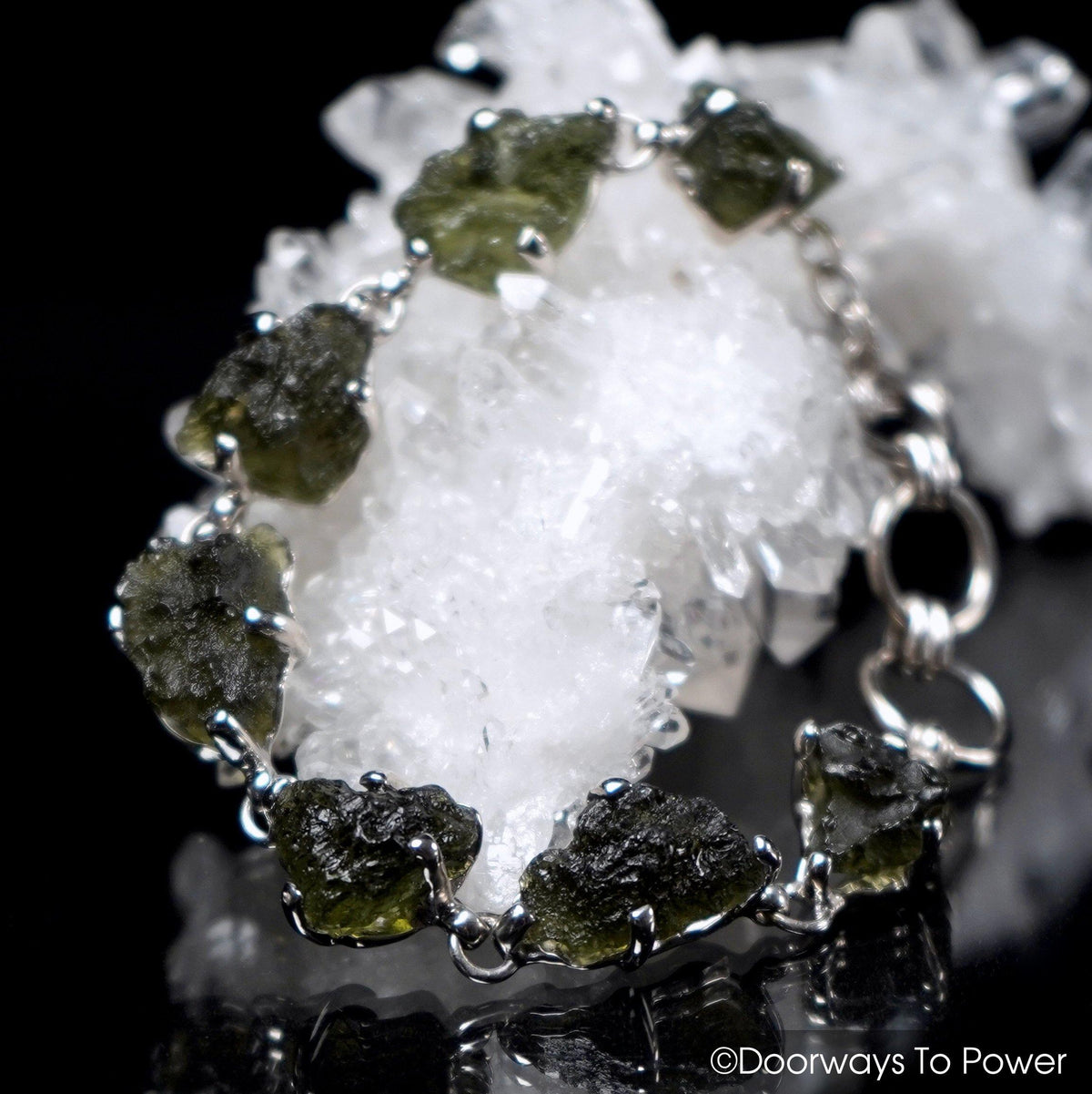 Moldavite Tektite Synergy 12 Gemstone Bracelet