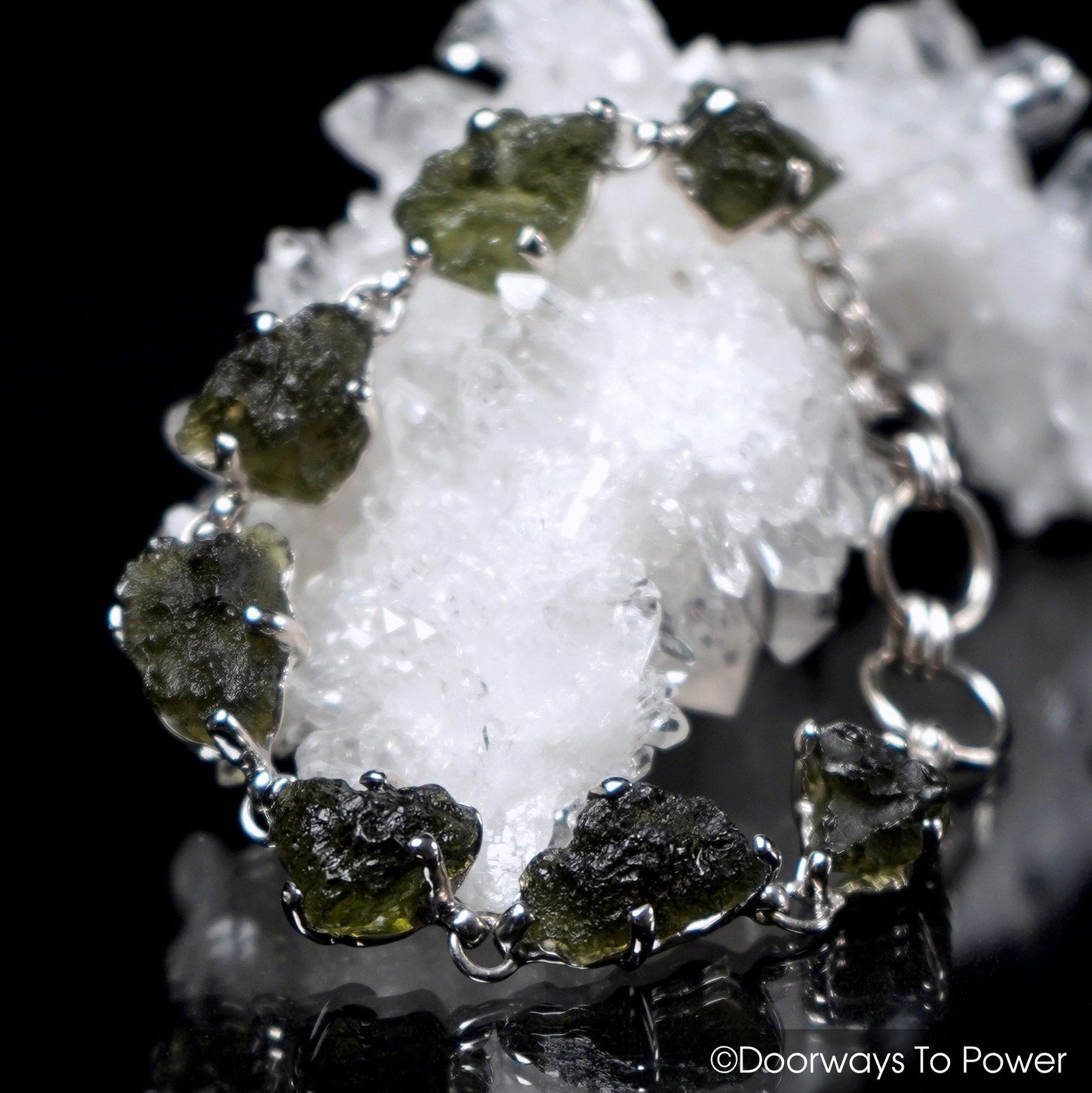 Moldavite Tektite Synergy 12 Gemstone Bracelet