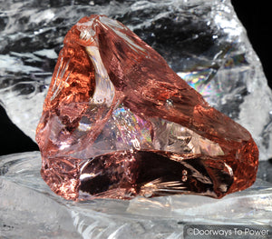 HGW Pink Monatomic Andara Crystal w/ Rainbows 'Heart of God Within'