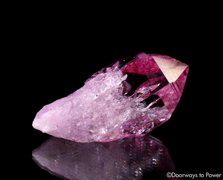 Rose Aura Lemurian Quartz Crystal with Rainbows