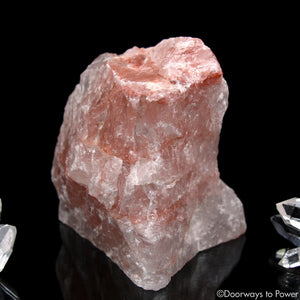 Pink Fire Azeztulite Quartz Crystal Altar Stone