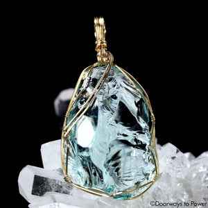 Aqua Serenity 'Atlantean Hologram' Andara Crystal Pendant 14k