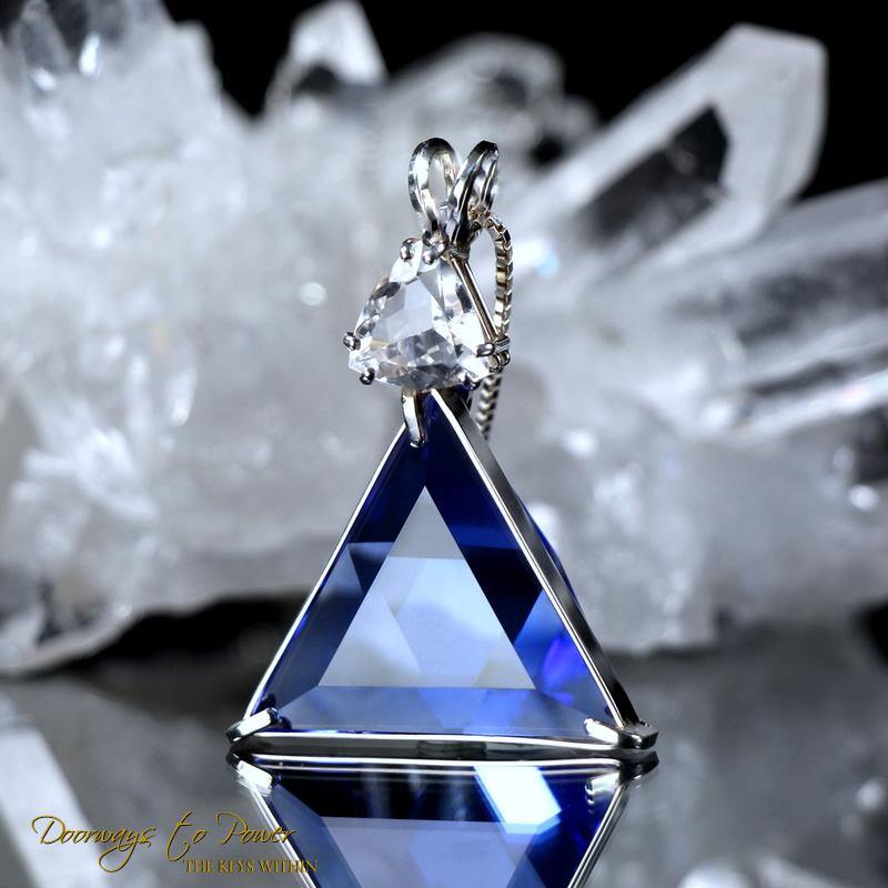  Siberian Blue Quartz Star of david Pendant with petalite