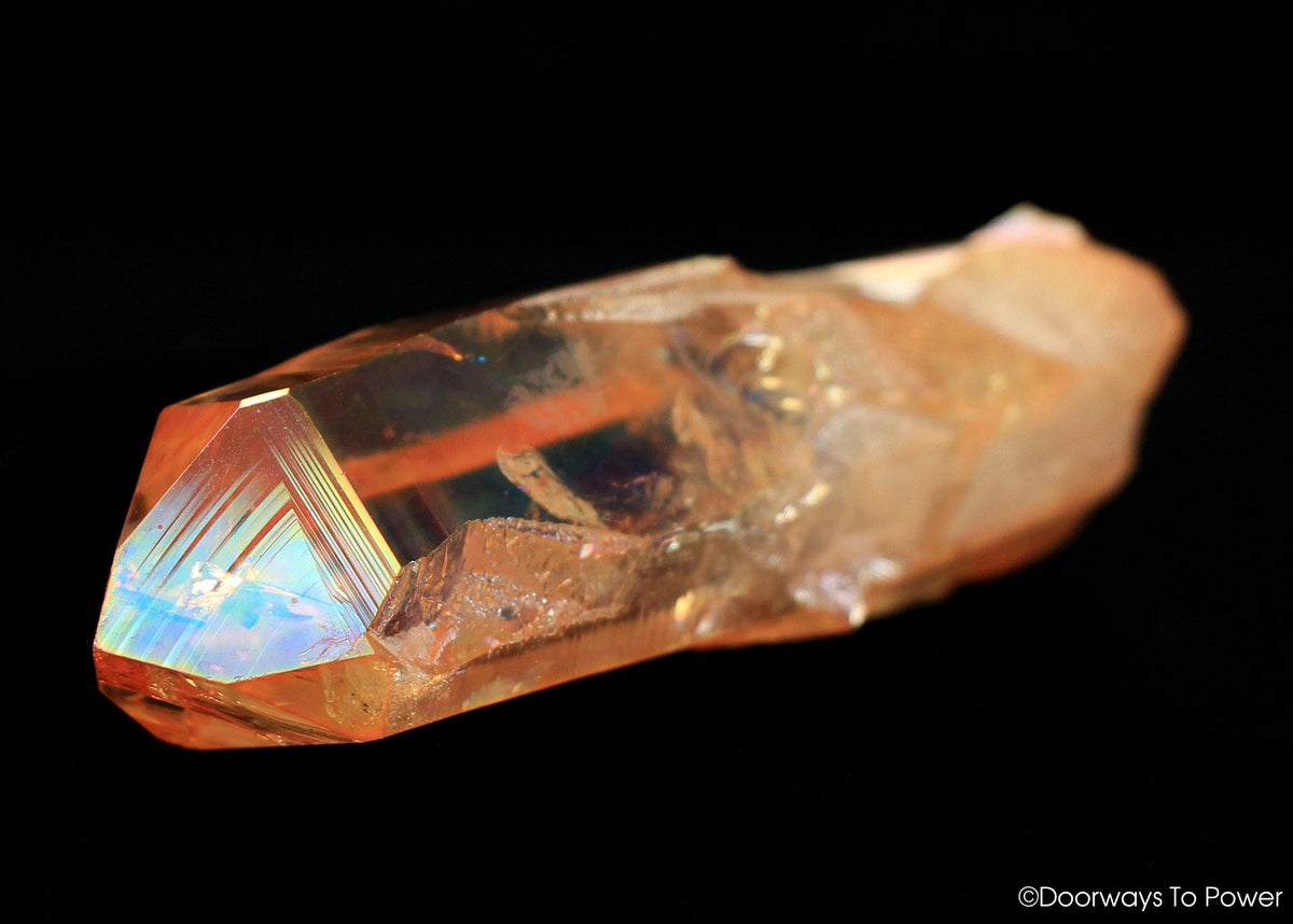 Imperial Gold Aura Lemurian Quartz Crystal Time Link 