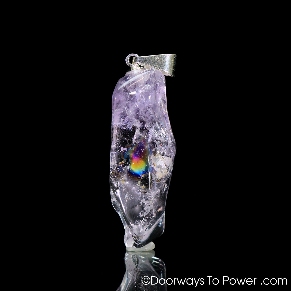 John of God Amethyst Crystal Pendant | Blessed Casa Crystal w/ Rainbows