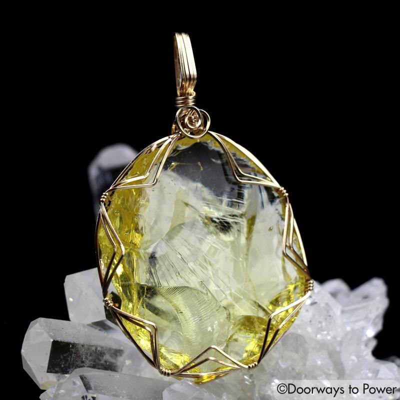 Gem Solaris Monatomic Andara Crystal Pendant  'Cosmic Compass'