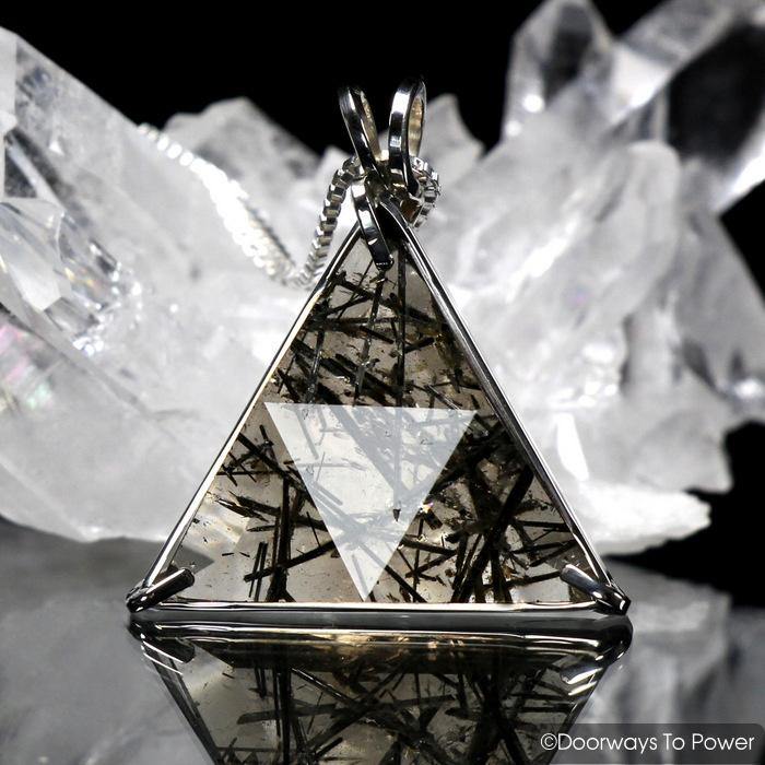John of God Tourmalinated Quartz Star of David Crystal Pendant