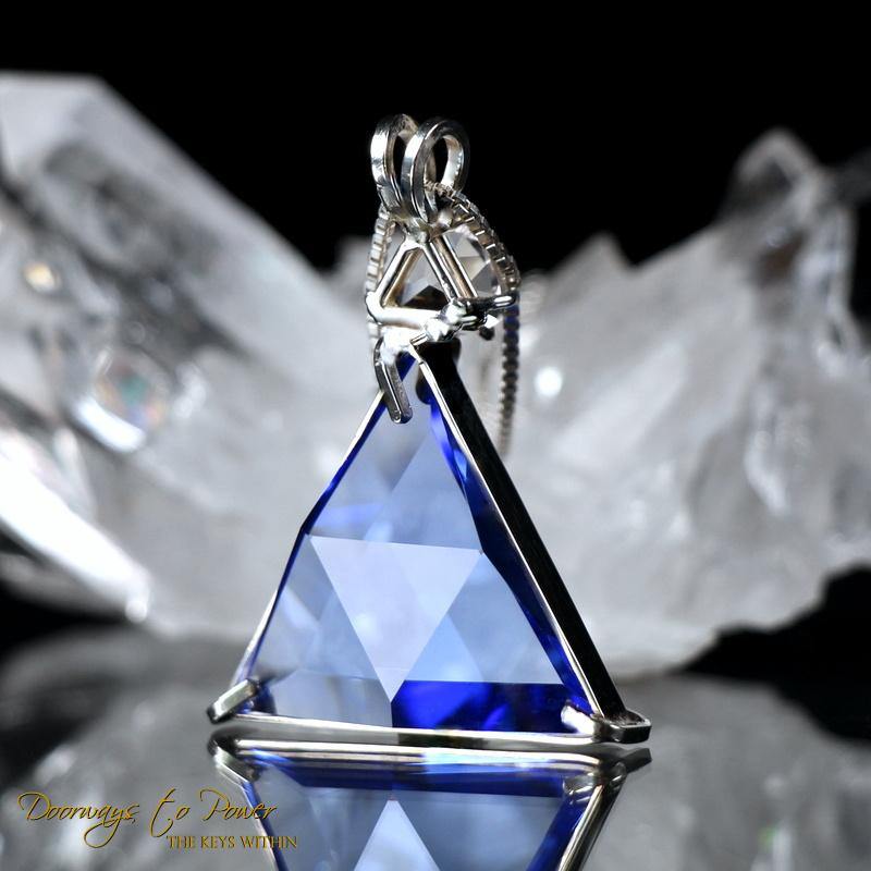 Siberian Blue Quartz Danburite Vogel Star of David Pendant