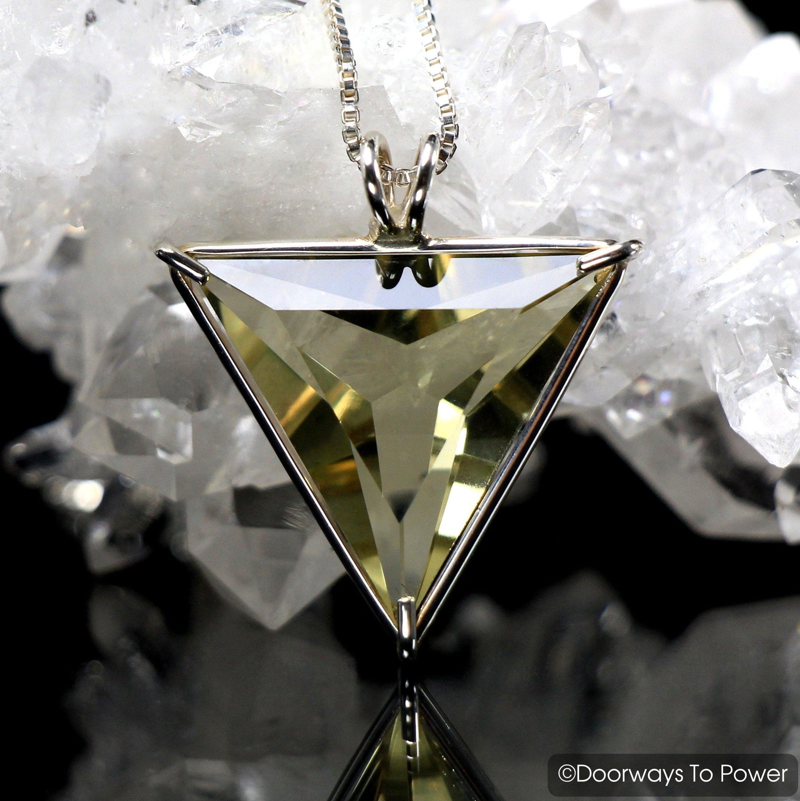 Citrine Quartz Angelic Star Crystal Pendant 14k