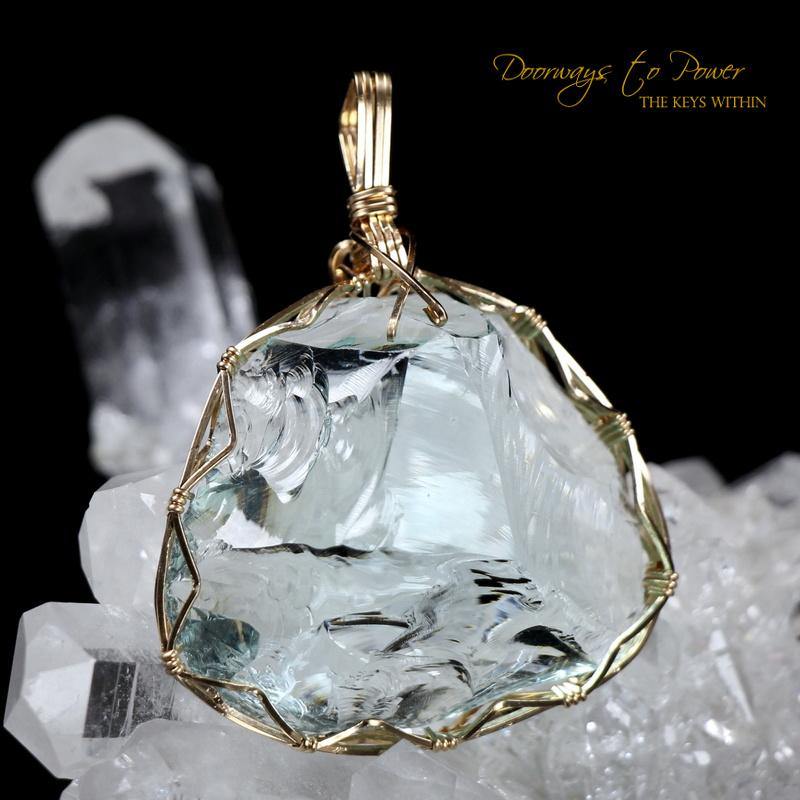 Aqua Serenity Andara Pendant 14k 'Atlantean Hologram'