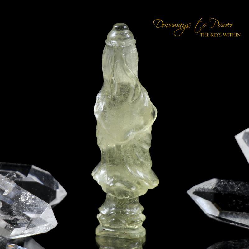 Libyan Desert Glass Kwan Yin Crystal Carving