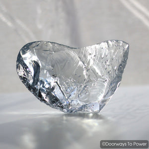 Lady Nellie Blue Monatomic Andara Crystal Glass Heart 
