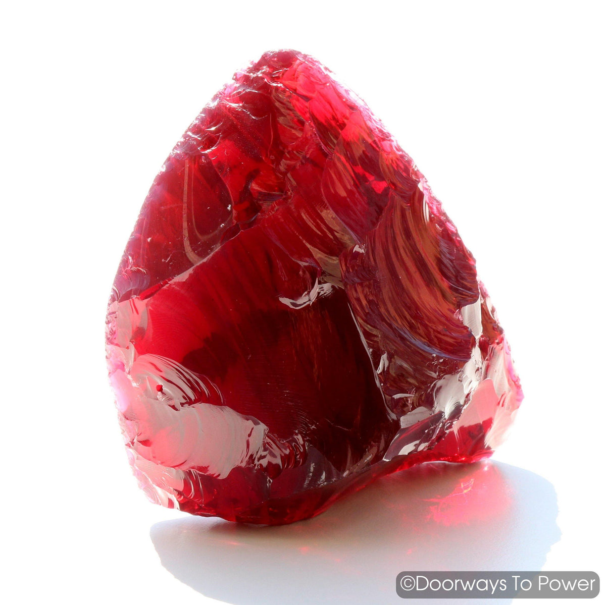 Raspberry Forte Veritas Andara Crystal Sculpture
