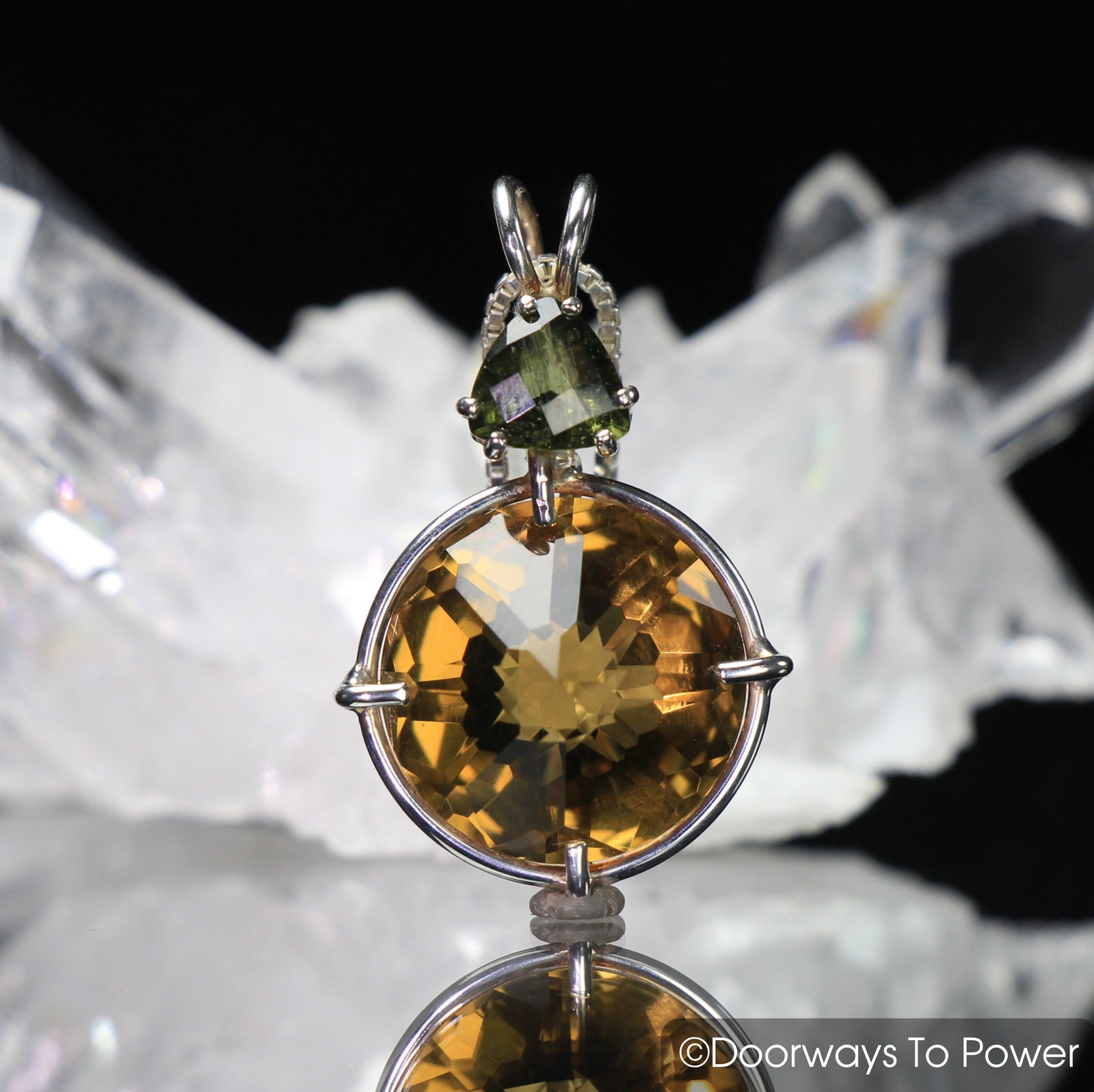 Citirne Radiant Heart Crystal Pendant Moldavite 