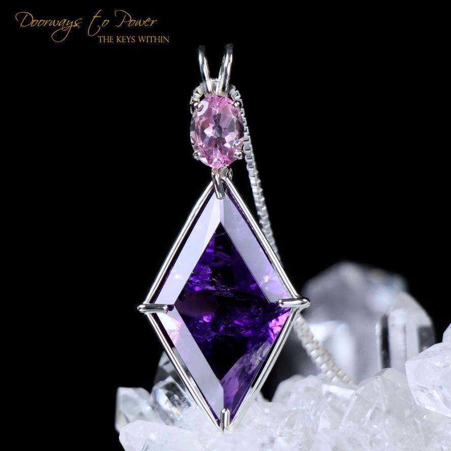 Amethyst Ascension Star Pendant with Pink Topaz