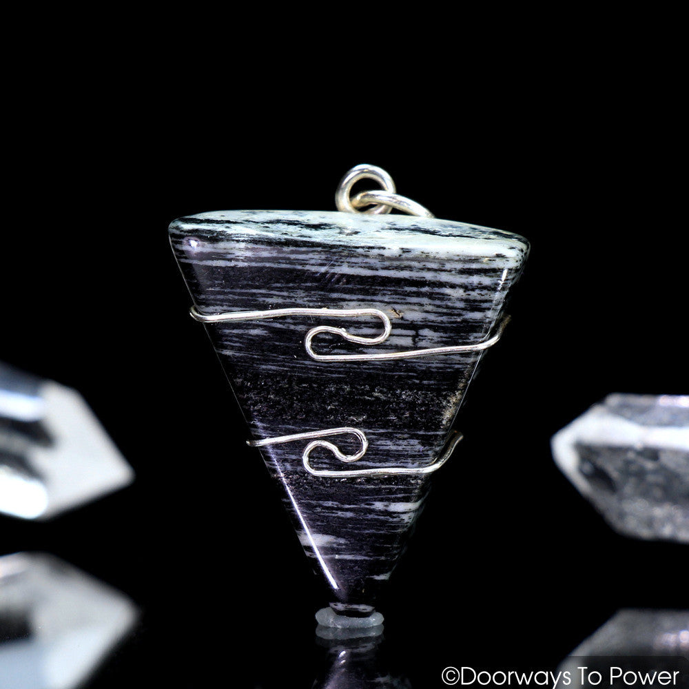 Mani Stone Crystal Pendant .925 SS Wire Wrap