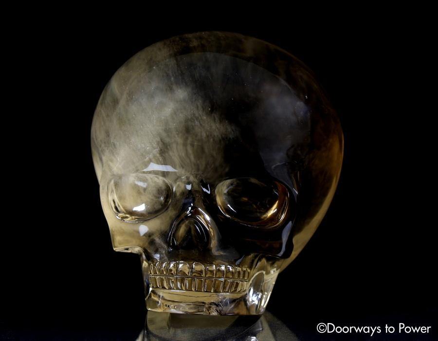 Golden Citrine Elestial Magical Child Crystal Skull 'New Human' / Hu = Light / Light Man