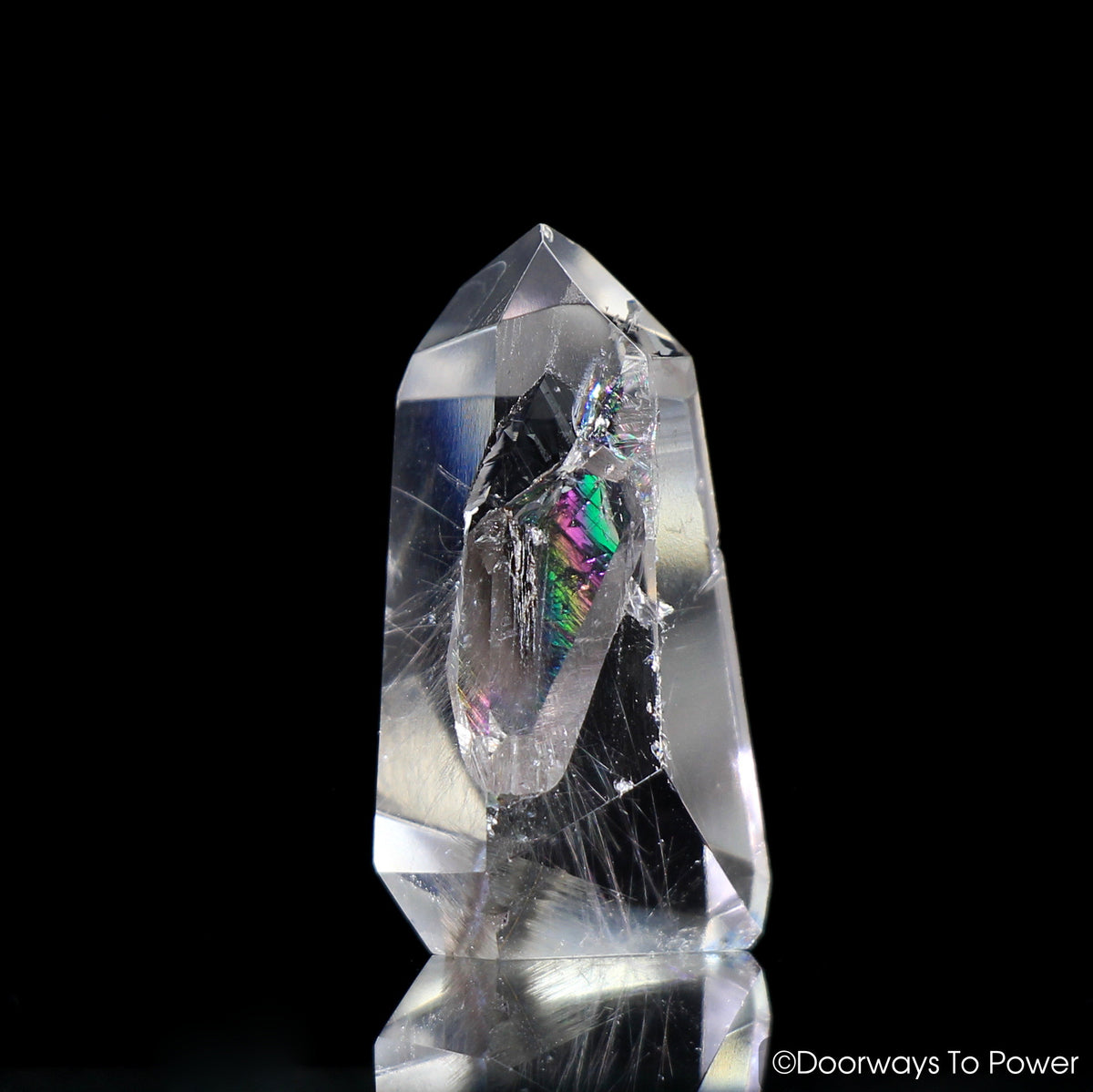 Rare Brookite in Natural Quartz Crystal Point | Synergy 12 Crystal