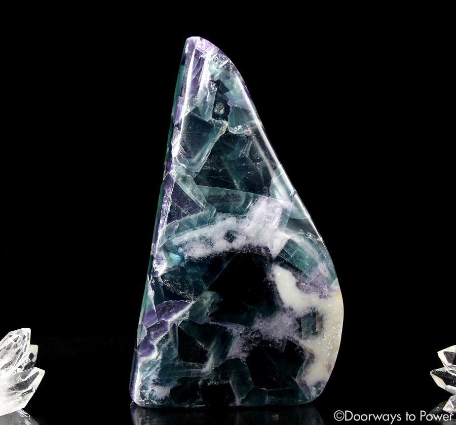 Green Purple Fluorite Crystal Altar Stone XL