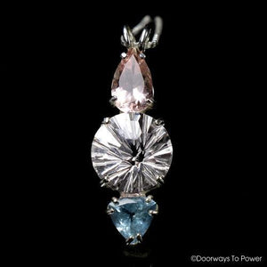 Morganite Danburite & Aquamarine Super Nova Crystal Pendant