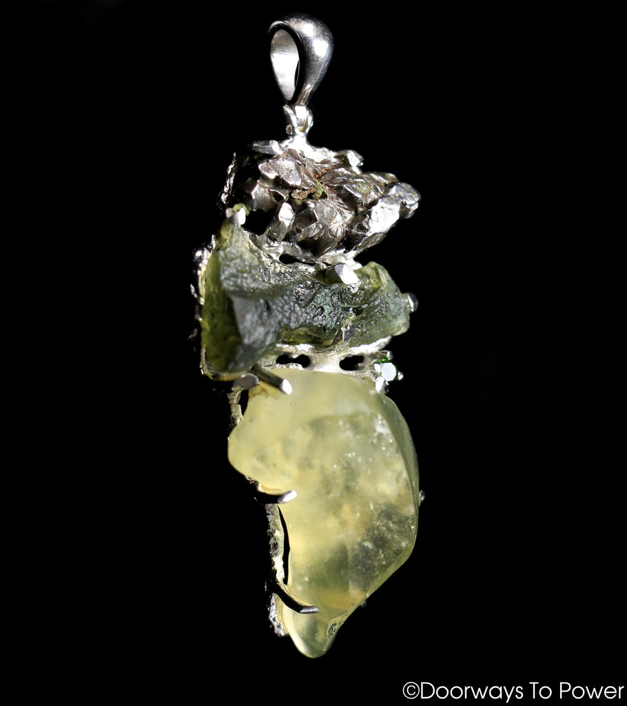 Meteorite Moldavite Libyan Desert Glass Tektite Pendant 'Star