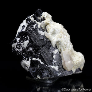 Black Tourmaline Quartz Crystal Specimen