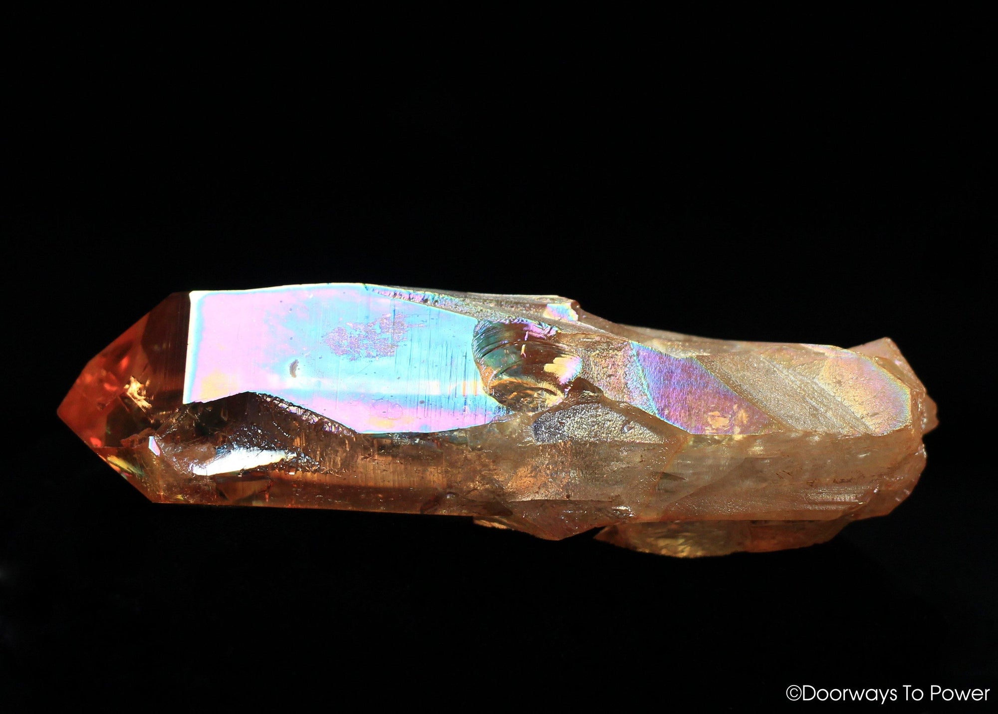 Imperial Gold Aura Lemurian Quartz Crystal Time Link 