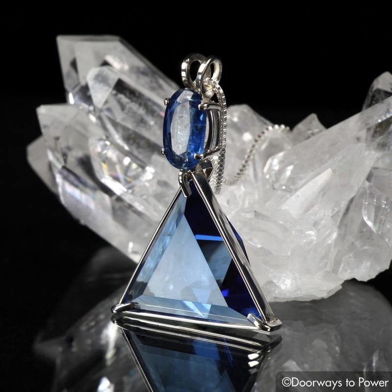 Tibetan Blue Obsidian & Kyanite Star of David Pendant