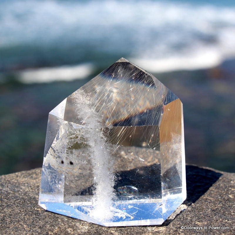 Very Rare LEMURIAN Seed Channeling Crystal  w/ Golden Rutiles