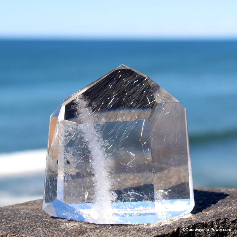 Very Rare LEMURIAN Seed Channeling Crystal  w/ Golden Rutiles