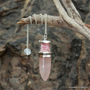 Rose quartz & Rhodochrosite pendulum  A ++ Top Quality
