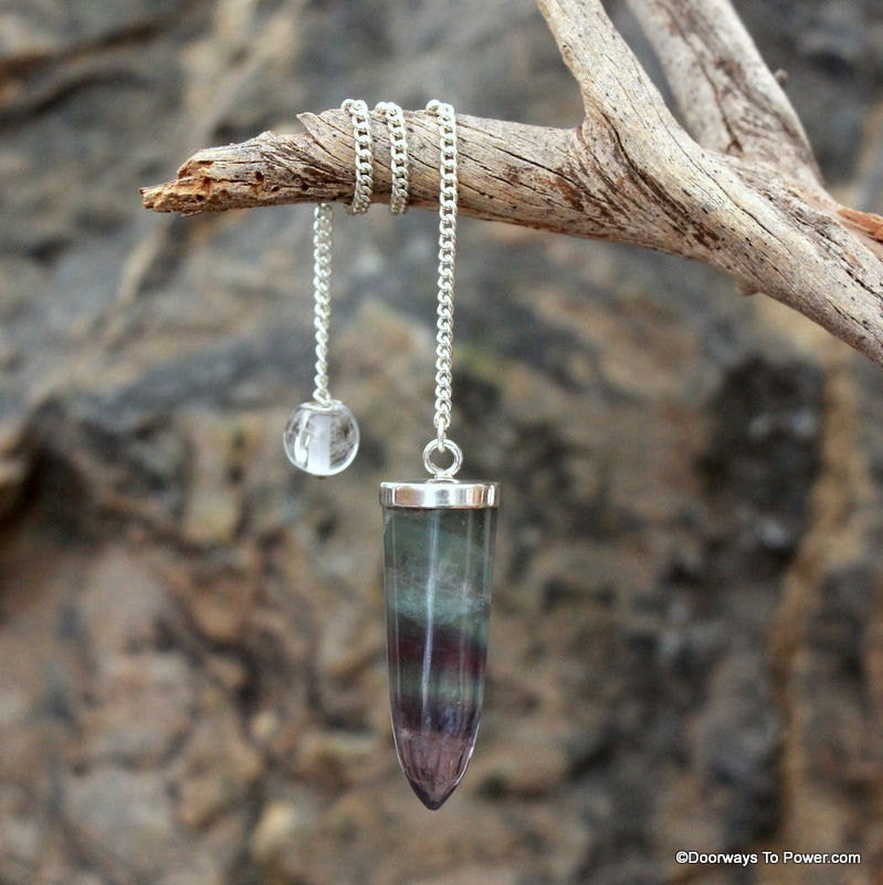 Fluorite pendulum Sterling Silver