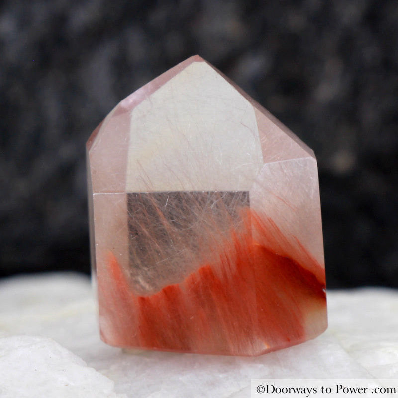 Angel Phantom Amphibole Quartz Channeling Crystal Point - Rare